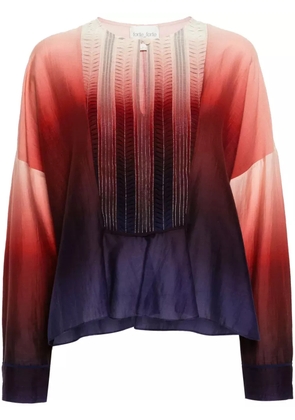Forte Forte gradient-effect pleat-detail blouse - Red