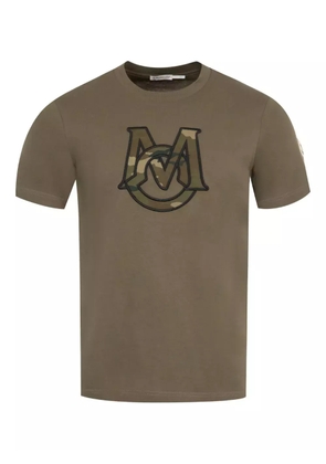Moncler logo-embroidered cotton T-shirt - Brown