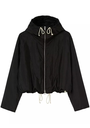 Jil Sander zip-up hooded jacket - Black