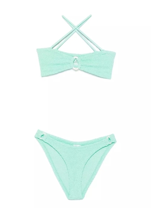 Hunza G Misty crinkle metallic bikini - Green