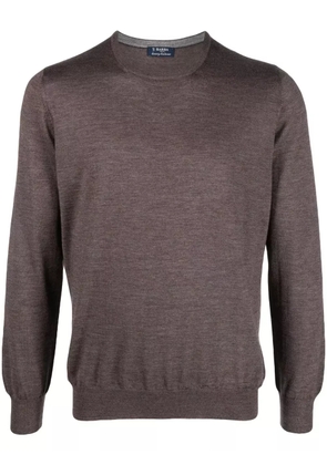 Barba crew-neck fine-knit jumper - Brown