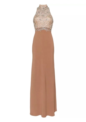 Jenny Packham Orion crystal-embellished gown - Brown