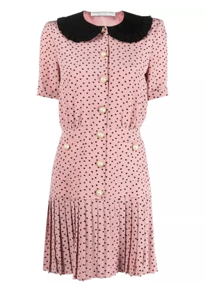 Alessandra Rich polka dot-print silk minidress - Pink
