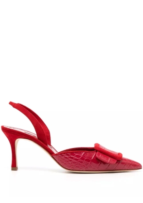 Manolo Blahnik 70mm Mayslibi slingback pumps - Red