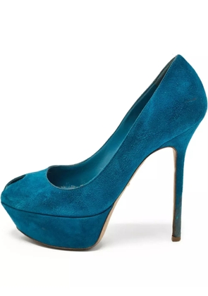 Sergio Rossi Vintage pre-owned 120mm peep-toe platform pumps - Blue