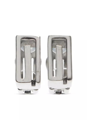 Givenchy Pre-Owned 1990-2000s logo clip-on earrings - Silver