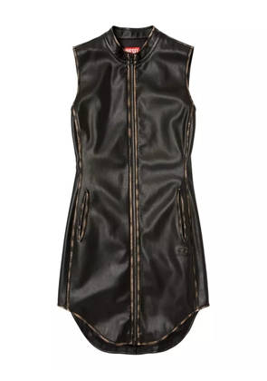 Diesel zip-front sleeveless mini dress - Black