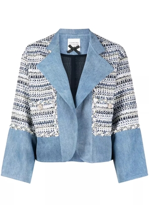 Edward Achour Paris knitted open front jacket - Blue