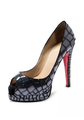Christian Louboutin Pre-Owned 130mm crocodile-embossed pumps - Grey