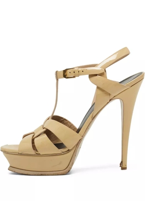 Saint Laurent Pre-Owned 140mm Tribute sandals - Neutrals
