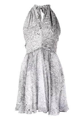 Federica Tosi abstract-print silk dress - White