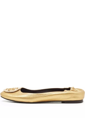 Tory Burch pre-owned metallic leather ballet flats - Gold