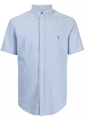 Polo Ralph Lauren logo-embroidered Oxford short-sleeve shirt - Blue