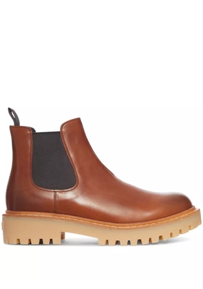 Prada elastic-panel leather Chelsea boots - Brown