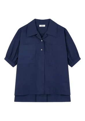 TOMBOY puff-sleeve chest-pockets shirt - Blue