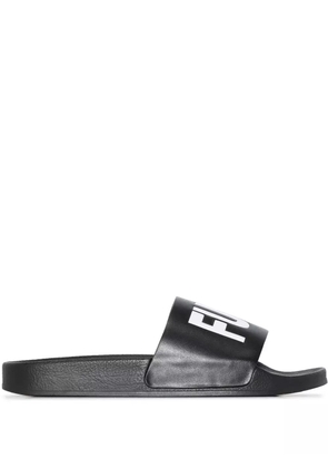 VTMNTS slogan-print slides - Black