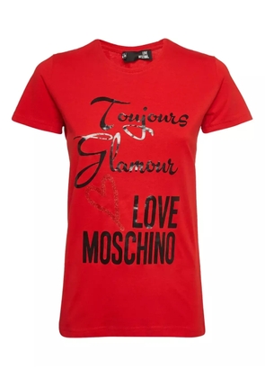 Moschino Pre-Owned slogan-print T-shirt - Red