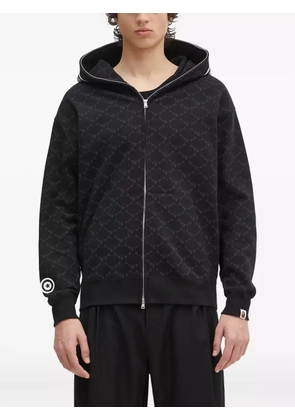 A BATHING APE® monogram shark-head zip-up hoodie - Black