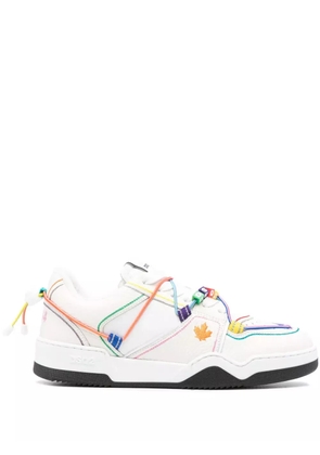 DSQUARED2 Spiker logo-beaded leather sneakers - Neutrals