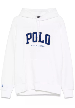 Polo Ralph Lauren logo-flocked hoodie - White