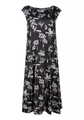 Lygia & Nanny Tie botanical-print midi dress - Black