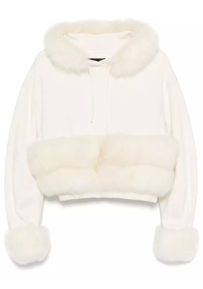 Loulou faux-fur hoodie - Neutrals