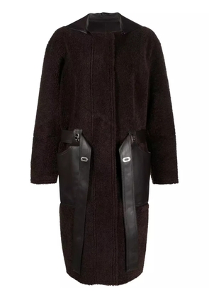 Low Classic faux-leather zip-up coat - Brown