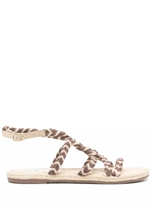 Manebi braided-straps espadrilles - Brown