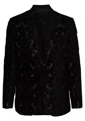 ETRO devoré-effect single-breasted blazer - Black