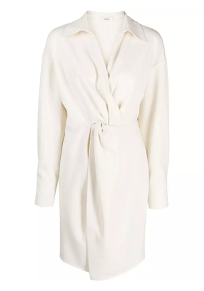 Goen.J V-neck long-sleeve shirt dress - Neutrals