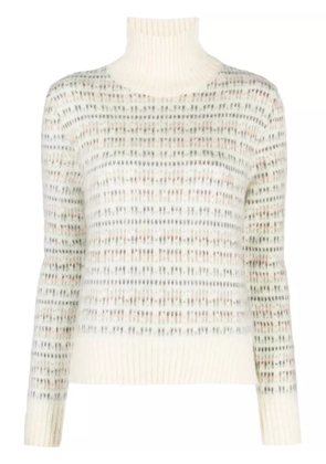 Alysi patterned intarsia-knit high-neck jumper - Neutrals