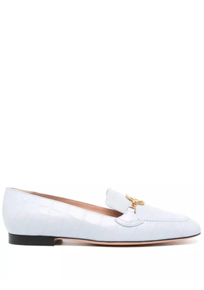 Bally logo-plaque leather loafers - Blue