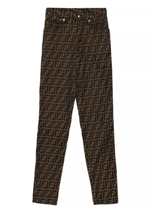 Fendi Pre-Owned Zucca-jacquard straight jeans - Brown