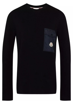 Moncler logo-patch ribbed jumper - Blue