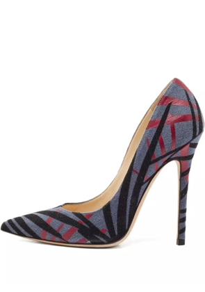 Jimmy Choo Pre-Owned 125mm pointed-toe pattern pumps - Blue