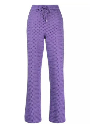 P.A.R.O.S.H. mesh-design cotton-blend trousers - Purple