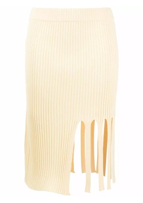 Krizia cut-out ribbed knit skirt - Yellow