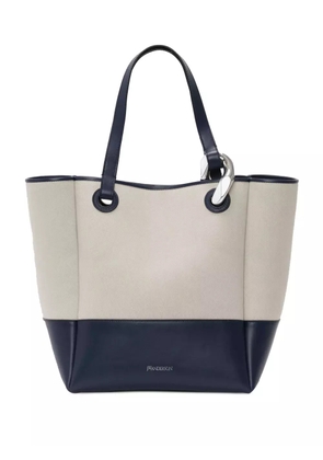 JW Anderson logo-stamp leather tote bag - Neutrals