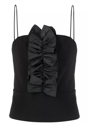 PINKO ruffled-trim spaghetti-strap top - Black