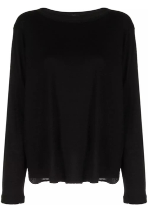 Transit sheer-panel virgin wool-blend jumper - Black