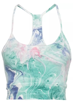 ELECTRIC & ROSE Mia marbled-pattern sports bra - Green