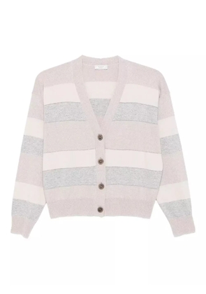 Peserico striped button-up cardigan - Neutrals