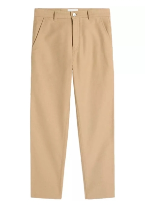 AMI Paris logo-patch straight-leg worker trousers - Neutrals
