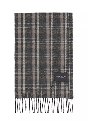 Marc O'Polo plaid fringed scarf - Grey
