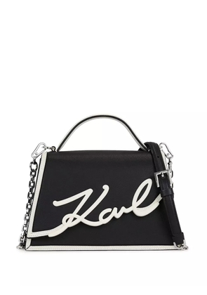 Karl Lagerfeld Signature leather top-handle bag - Black
