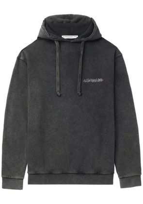 Alessandra Rich graphic-print cotton hoodie - Grey