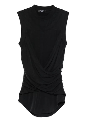 Balmain double-collar top - Black