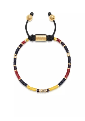 Nialaya Jewelry logo-plaque beaded bracelet - Black