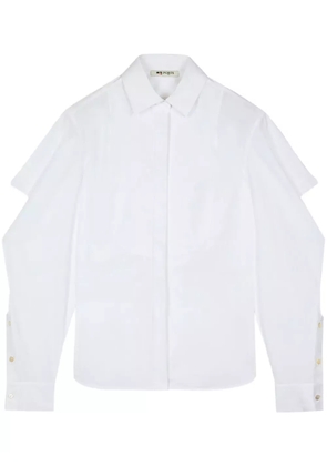 Ports 1961 No.10 Refined ruffle-detailing shirt - White