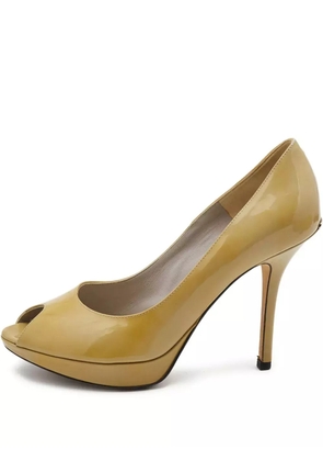 Christian Dior Pre-Owned 110mm Miss Dior peep-toe pumps - Yellow